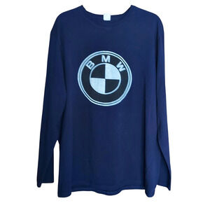 Unbranded BMW Logo Men's Blue Long Sleeve Crew Neck Shirt T-shirt Cotton Sz XXL